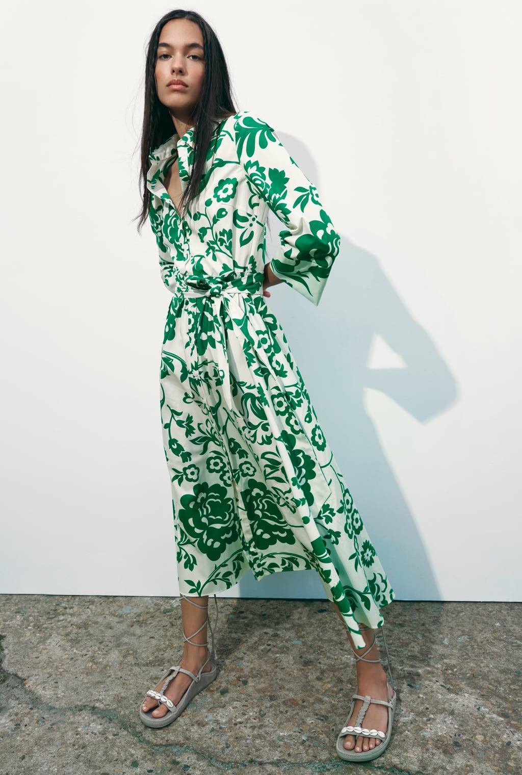 zara green tiger dress